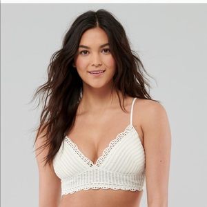 Hollister White Strappy Crochet Bikini Top